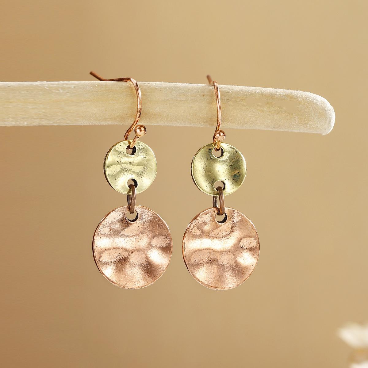 

Двухцветные серьги-диски, серьги в стиле ретро