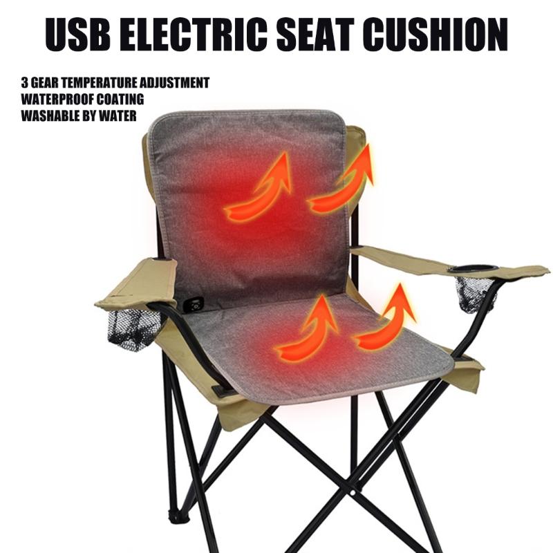 4 Zone Uniform Heating Seat Cushions USB for Comfortable Warmth in Back Waist and Legs During Outdoor Use