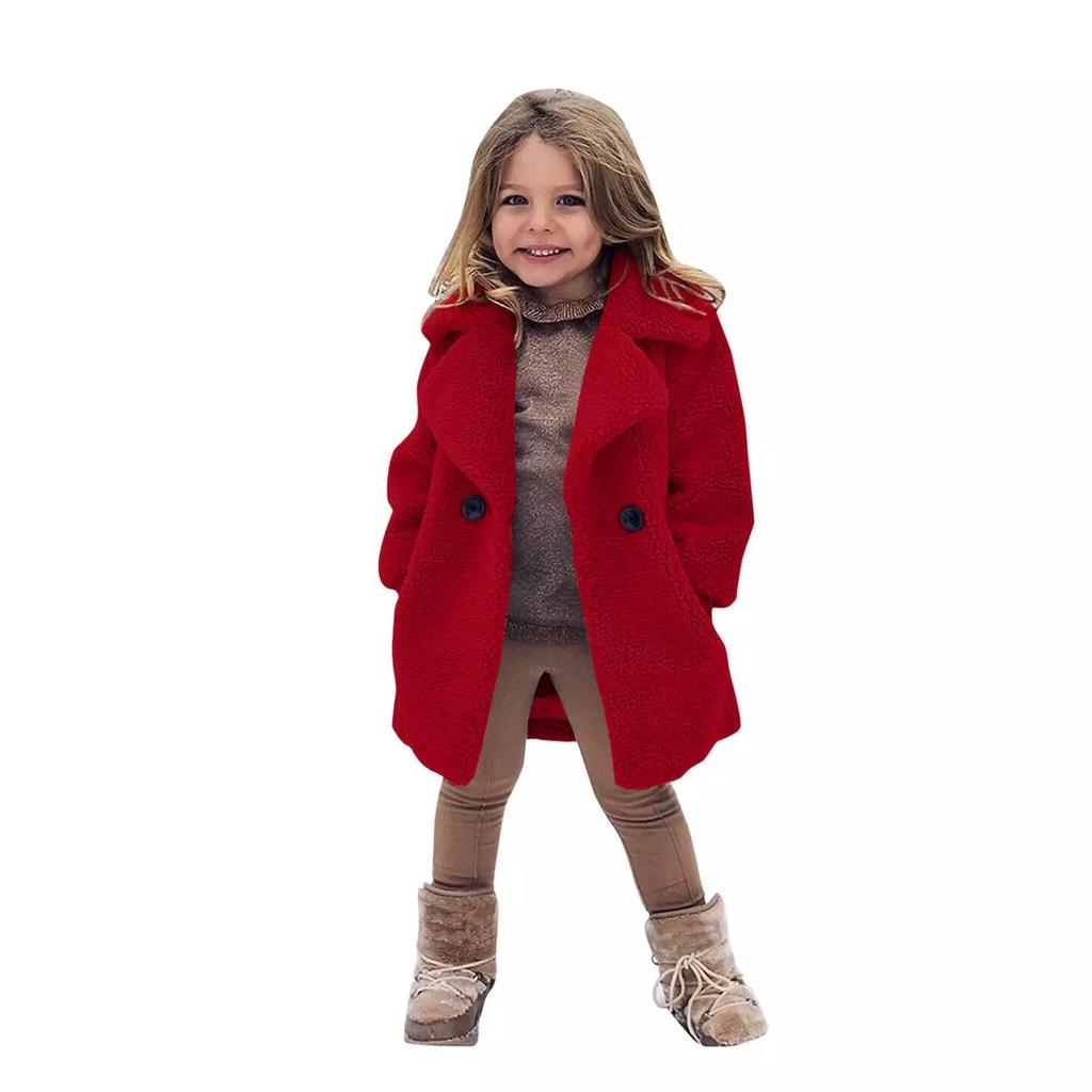 Children's Casual -color Coat Casual Long-sleeved Coat With Pockets