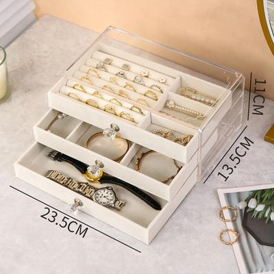 New Three Layer Clear Drawer Earrings Bracelet Jewelry Storage Box Earrings Ring Jewelry Jewelry Box