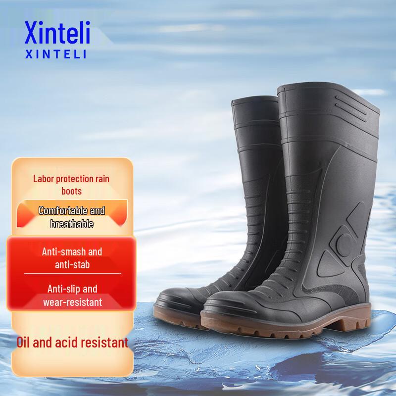 XINTELI Men s Steel Toe Safety Rain Boots 44