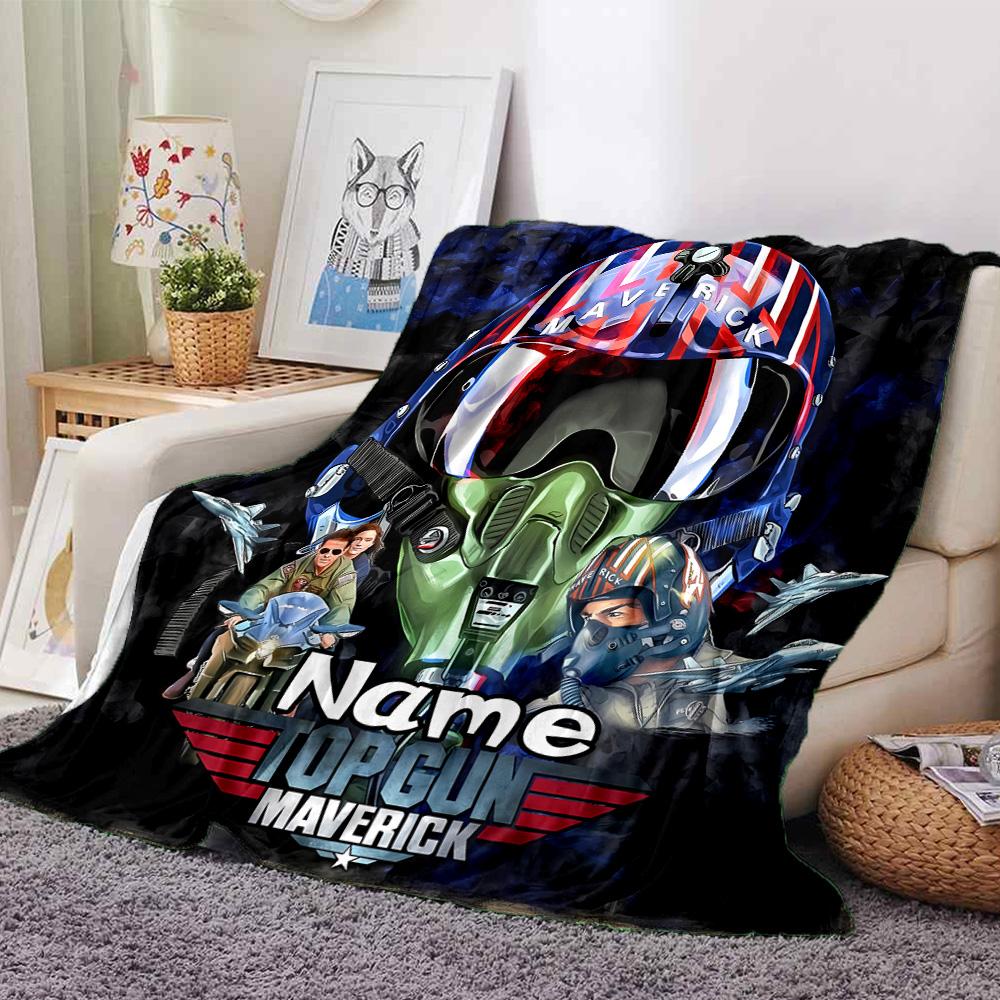 Customiz Name Personality Top Gun Maverick Blanket Soft &Warm Sofa Office Bed Travel Lunch Break Blanket, Gift Suitable All Seasons