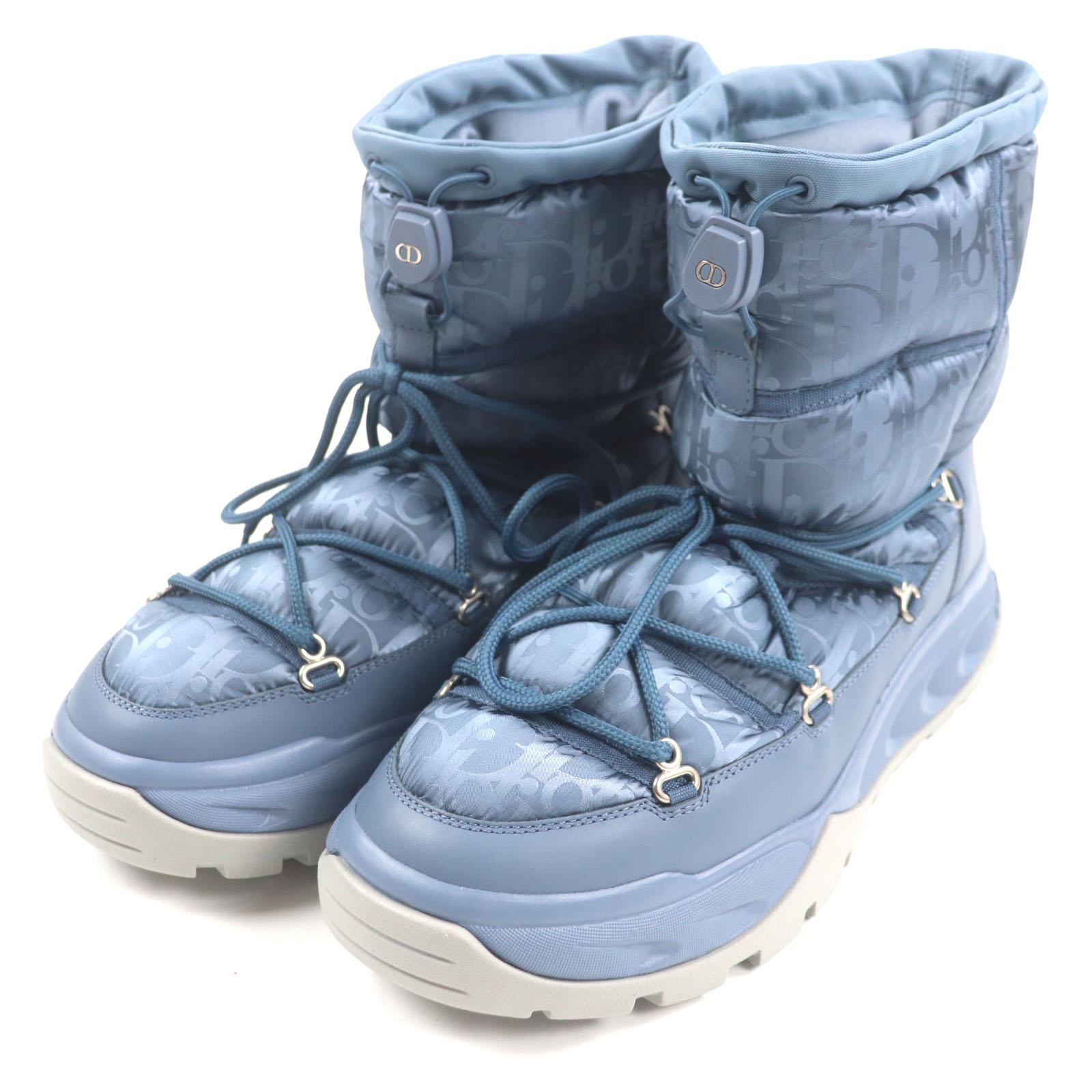 

DIOR boots Dior Snow Logo engraved lace-up snow boots blue Nylon mens 42 Used