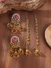 Retro Rhinestone Indian Wind Chime Tassel Earrings - Bohemian Ethnic Style