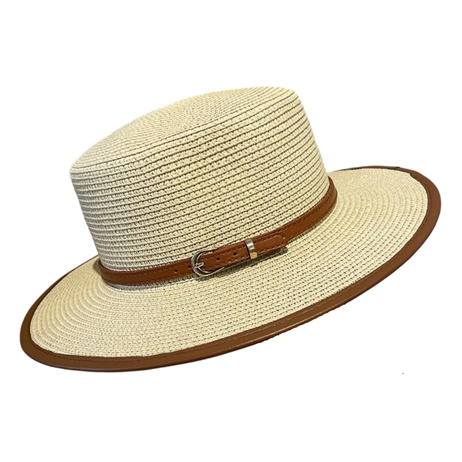 

Ladies Flat Top Hat Sun Hat Sunshade Flat Edge Beach Vacation Beach Hat One Size бежевый