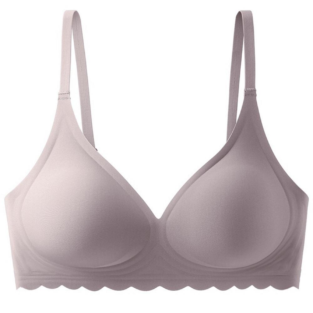 

Wavy Edge Push Up Bra Backless Women Jelly Bras Low Cut Sexy Plunge Brassiere Open Back Wedding Underwear Invisible Seamless Deep V Lingerie XL фіолетовий