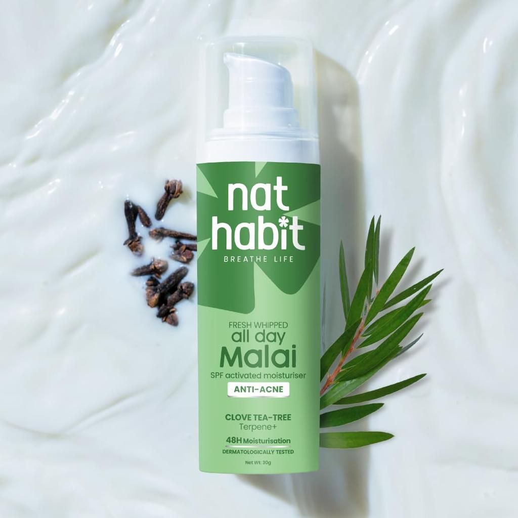 Nat Habit Fresh Whipped Face Cream Clove Tea Tree Terpene Plus All Day Face Malai For Glow And Daily Skin Hydration 100g