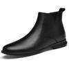 Men's High-Top Chelsea Martin Boots, Genuine Leather, Autumn/Winter Casual Zipper Shoes.