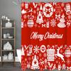 Christmas Colorful Lights Leaf Crutch Sugar Cookie Moose Shower Curtain, Bathroom Decorative Shower Curtain, Waterproof Shower C