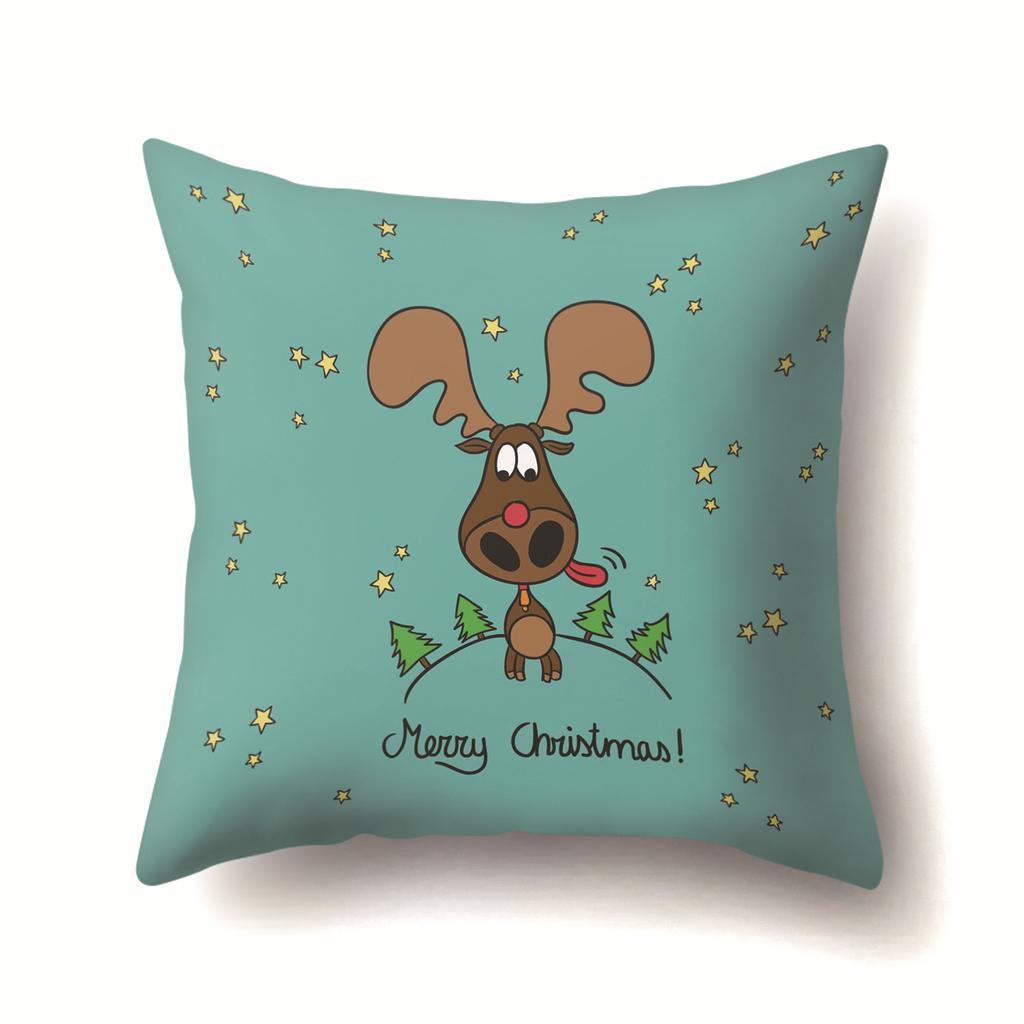 Christmas Series Polyester Pillows Santa Multi-platform Christmas Elk Pillow Cover