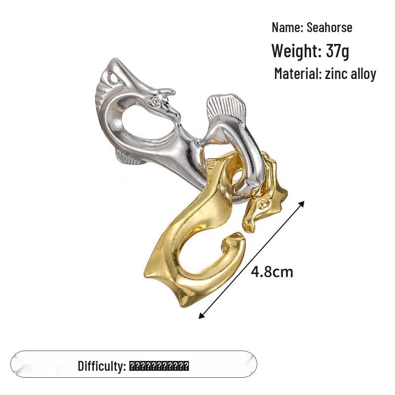 Zinc Alloy Kongming Puzzle Lock: Disentanglement Ring Educational Toy