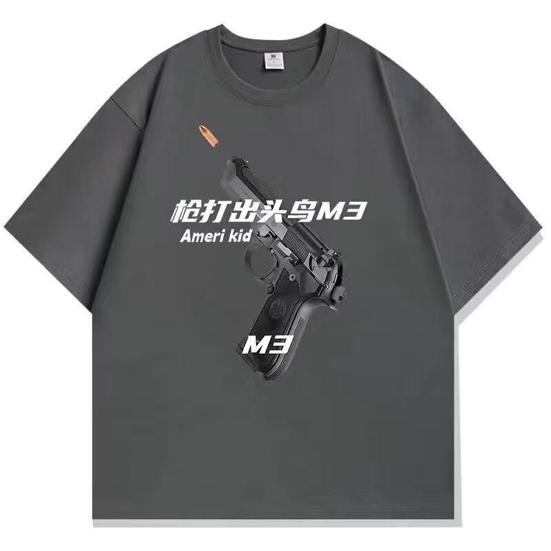 Pánské trendy tričko s krátkým rukávem s kulatým výstřihem a kulatým výstřihem na léto Volný ležérní top