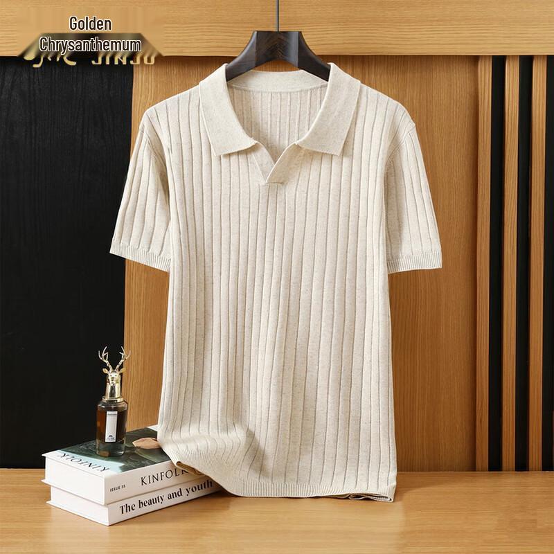Jinjuan Men's Knit Short Sleeve Top