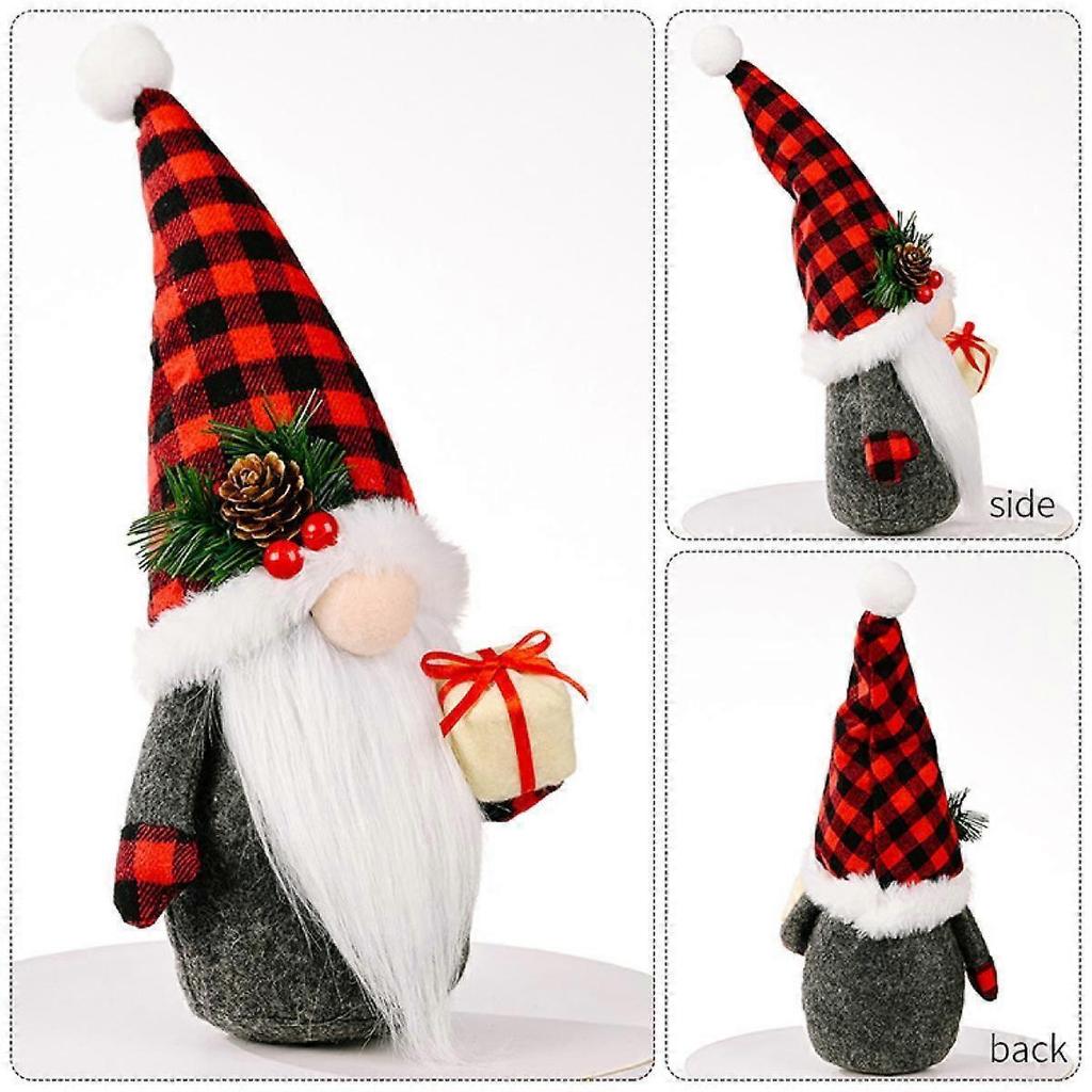3 Pieces Christmas Gnome Plush Decorations, Christmas Swedish Gnome Tomte Scandinavian Plush Doll Snowman, Reindeer and Christmas Santa Gnome Plush fo