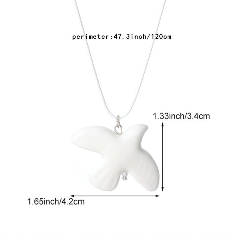 Exquisite weiße Keramik Friedenstaube Halskette für Damen Vintage Taubenanhänger Pulloverkette Party Schmuck Accessoires Geschenk