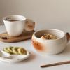 Cute Siamese Cat Noodle Bowl with Lid Ceramic Soup Salad Dip Dish for Home Dorm Breakfast