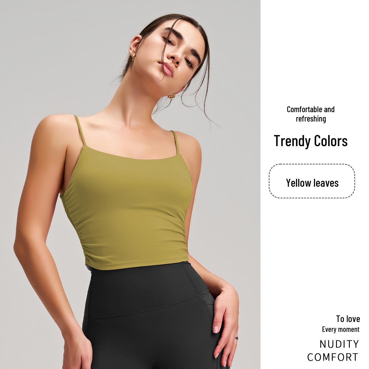 

Women s New Trend Double-Sided Pleated Yoga Sports Bra - Nude Feel, Comfortable Fitness Top 8