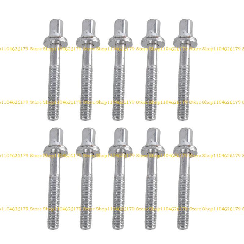 A1A2 Zestaw 10 Metalowych Śrub do Bębnów Komponent Osprzętu Bębnów Śruby do Instrumentów Muzycznych Odpowiednie do Instrumentów Perkusyjnych