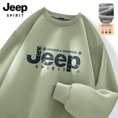 JEEP SPIRIT Men's Fleece Lined Crewneck Sweatshirt