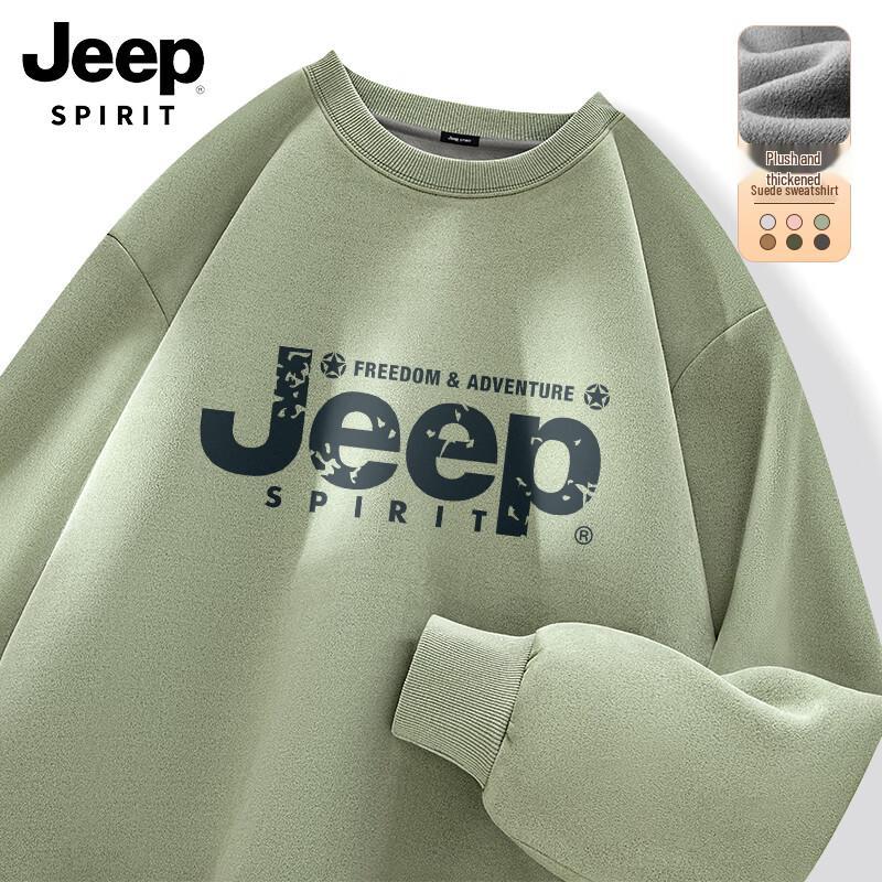 

JEEP SPIRIT Men s Fleece Lined Crewneck Sweatshirt L