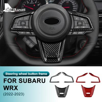 Real Hard Carbon Fiber Sticker For Subaru WRX/ WRX STI   2024 Car Steering Wheel Button Interior Trim Cover Accessories