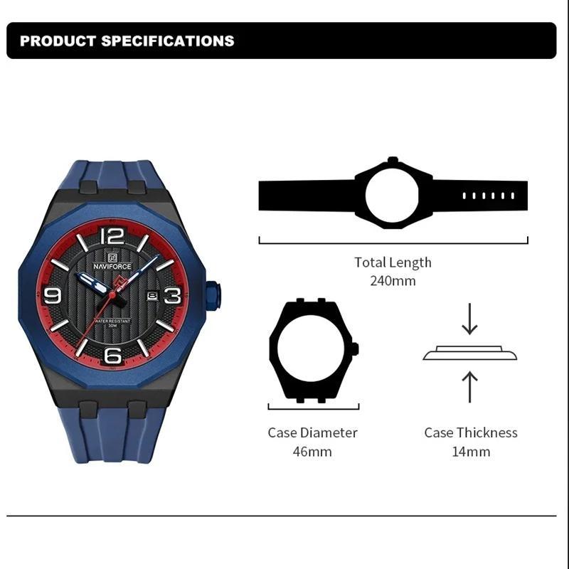Luxury Men's Business Watch Waterproof Sports Quartz Clock Silicone Strap Men Wristwatches