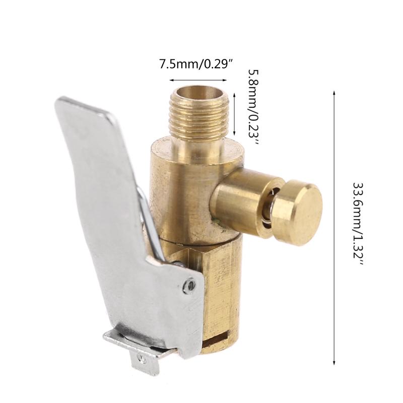 Tire Chuck with Clip Adapter Air Chuck Tire Inflator Compressor Pump- Connect Accessories for Vehicle Auto 34mm Length