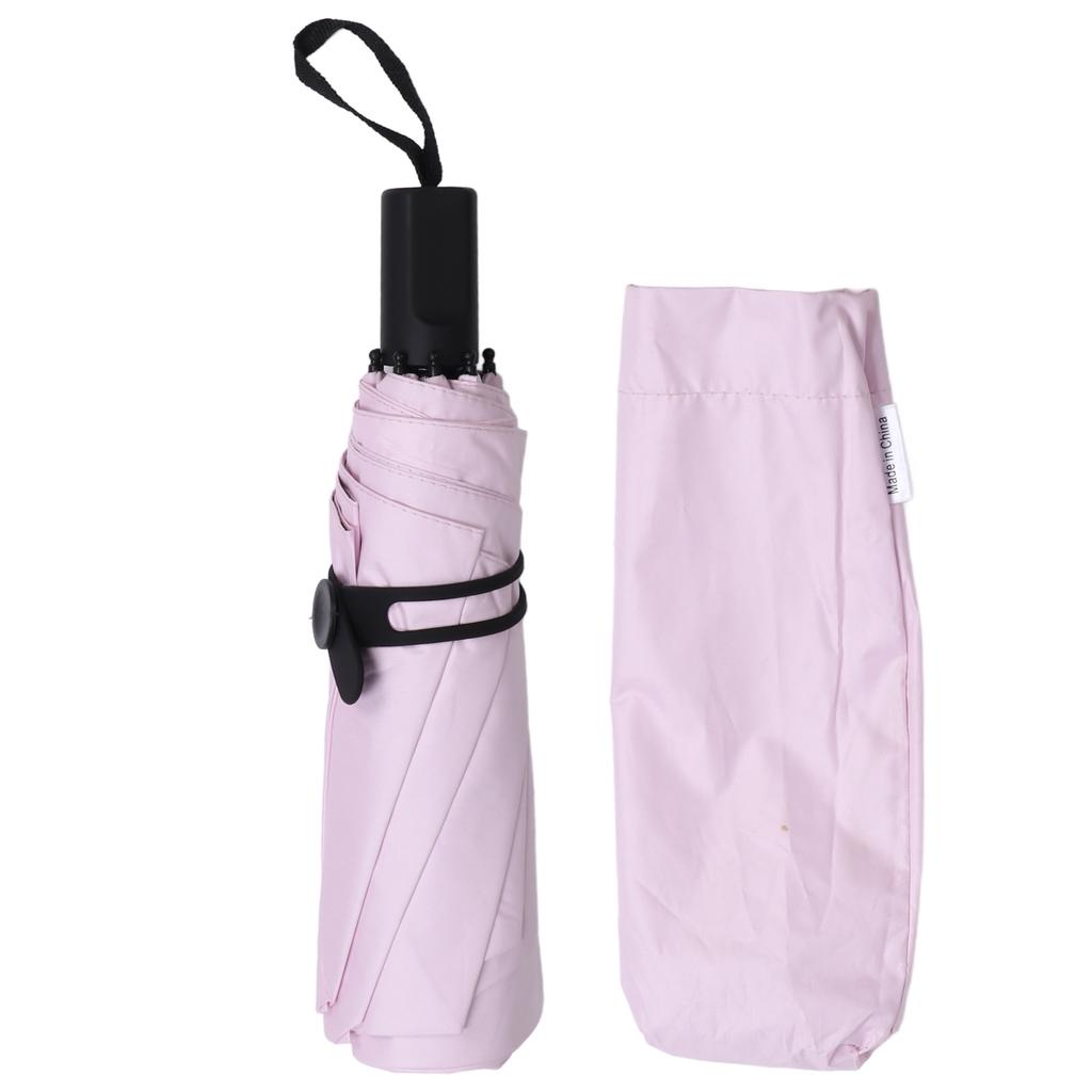 Składany parasol Czarna guma Stal Ochrona UV 3 składany Parasol przeciwsłoneczny na słoneczne dni Deszczowe dni Różowy z silikonem