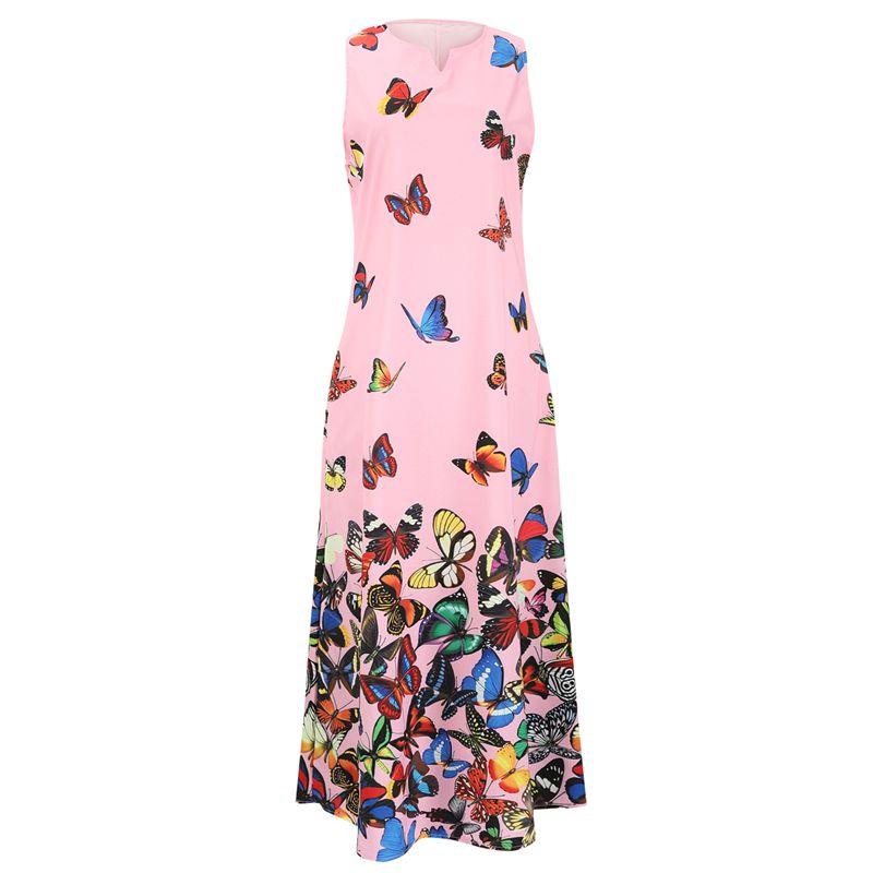 Elegant Women Sleeveless Bohemia Long Maxi Dress For Summer Beach Parties In Plus Sizes