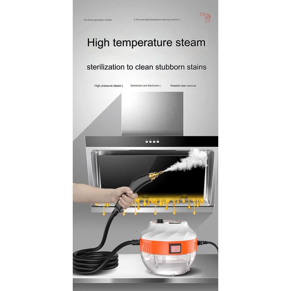 Limpiador de Vapor de Alta Temperatura – Tanque Grande para Campanas de Cocina, Limpieza de Coches, Esterilización y Uso Doméstico Resistente a Ácidos