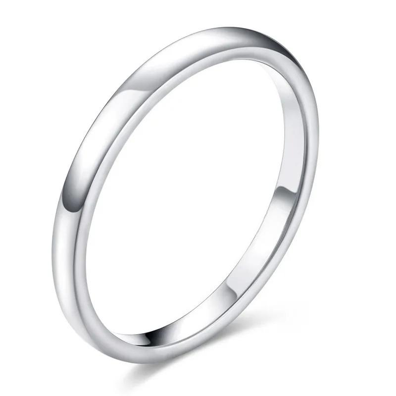 Tigrade Classic Jewelry 2/4/6/8mm Cute Men Women Simple Rings Polish Pure Carbide Ring Wedding Band Engagement Ring