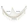 Boho Tassel Toy Hammock Wall Corner Hanging Storage Net Durable Cotton Woven Organizer for Kids Room Nursery Home Decor