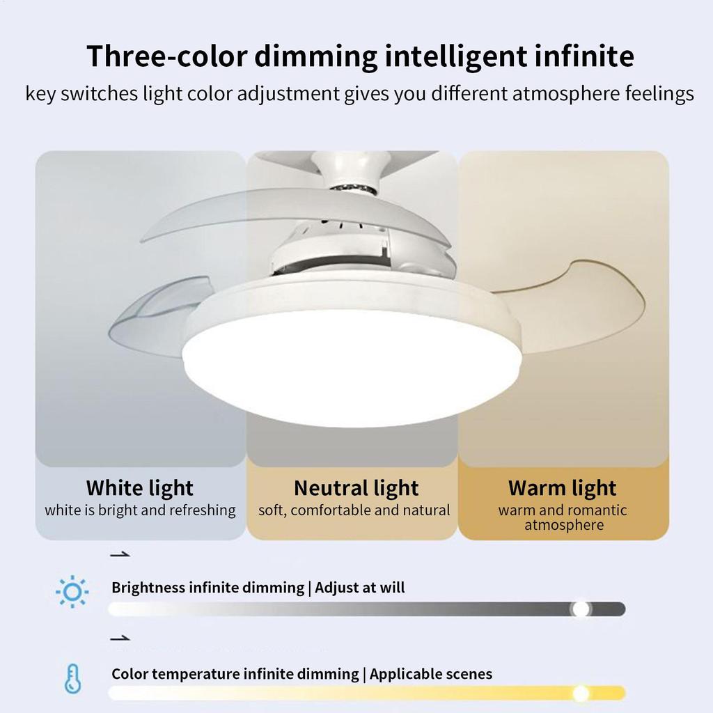 Ceiling Fans with Lights and Remote Remote Control Retractable Ceiling Fan Multi-Functional Noiseless Blower Space-Saving Device