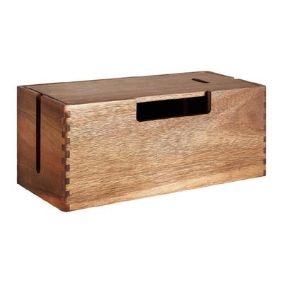 Modern Wooden Cable Protectors Holder With Magnetic Closure And Ample Space Convenient Cord Hider For Multiple Plugs