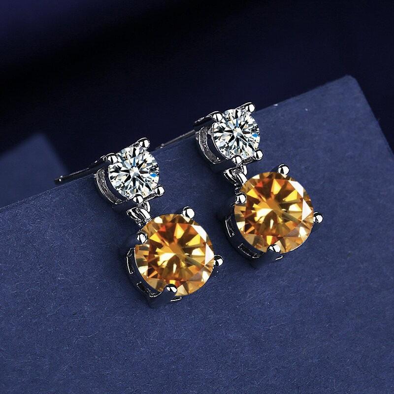 925 Silver Geometric Stylish Simple Round Zircon Multicolor Women's Daily Elegance Stud Earrings