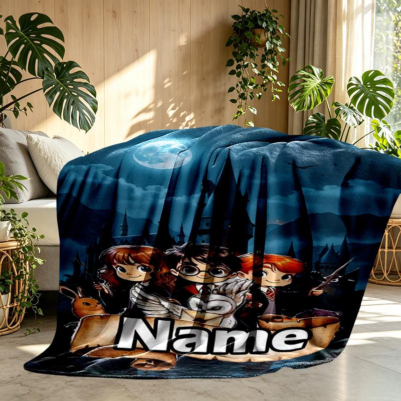 Custom Name Personalized Harry  Potter Print Blankets, Home Decor, Bedroom, Sofa, Camping, Couch, Gifts for Birthday Christmas