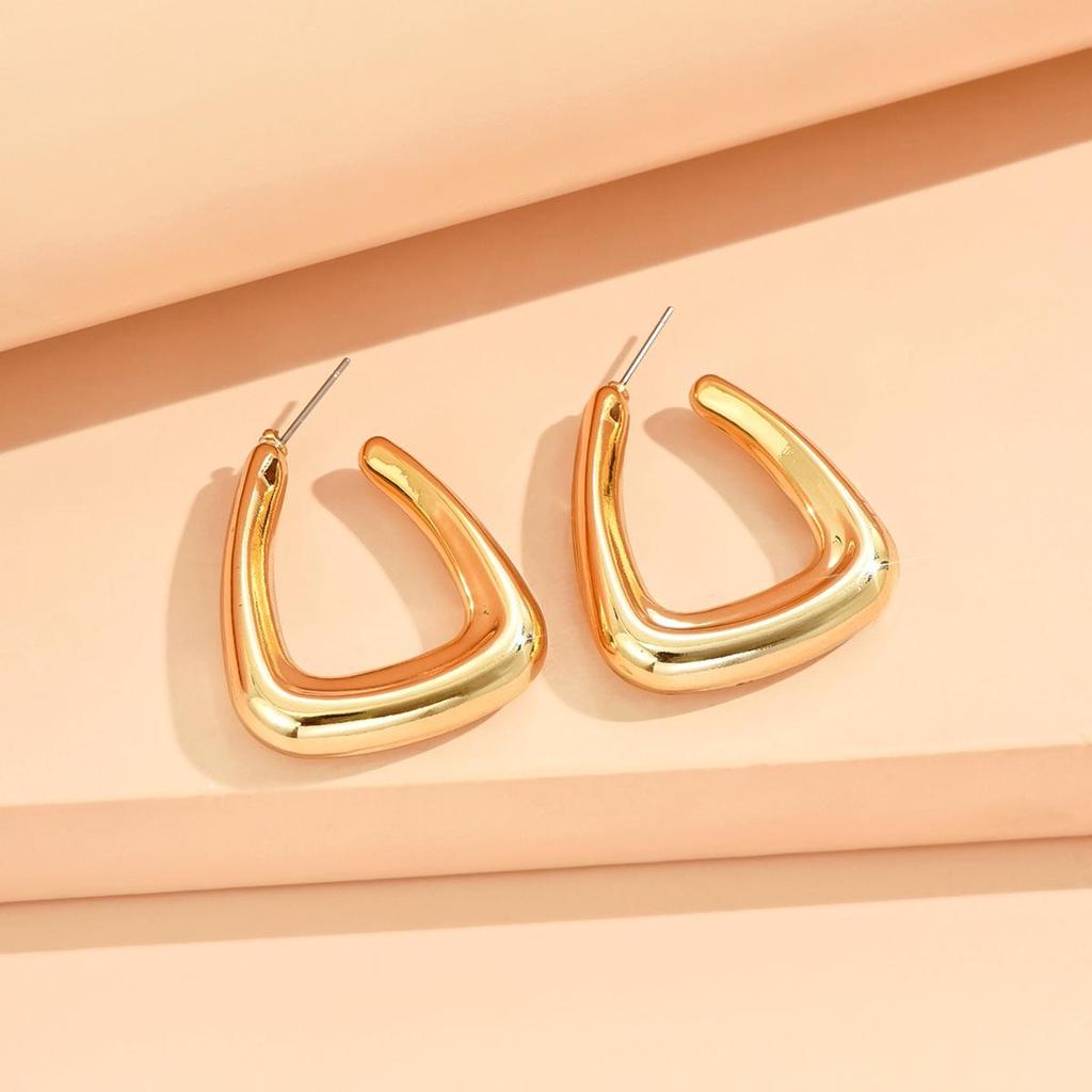 Exquisite High-End Metal Hoop and Stud Earrings with Niche Design