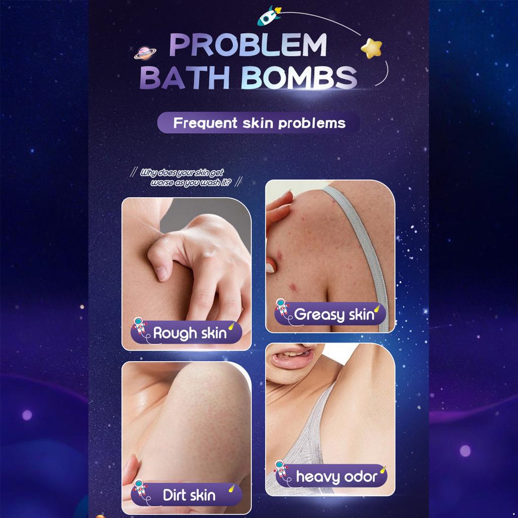 Natural Moisturizing Galaxy Planet Bath Bombs Organic Bubble Bath Fizzies for Holiday Gifts