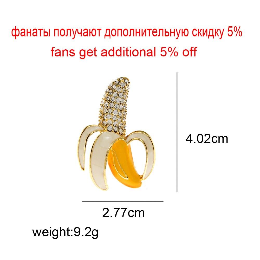 Blucome Rhinestone Banana Brooch Fruit  Brooches for Women 2023 New Fashion Jewelry Pin