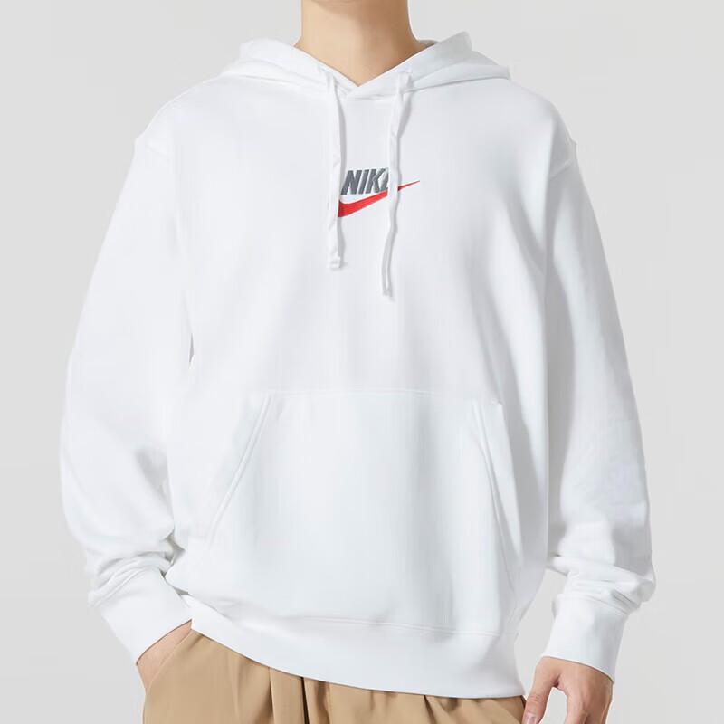 Nike Geborduurd Logo Print Lange Mouwen Hardloop Sweatshirt Heren Tops Wit FB7789-100