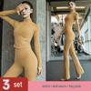 Women's Morning Run Yoga Set: Hip-Covering Skirt & Slimming Flared Pants