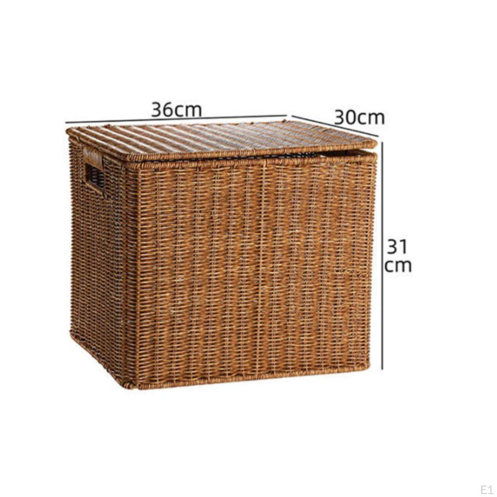 Lidded Storage Box Nordic Design Handwoven Basket Easy To Organize Woven for