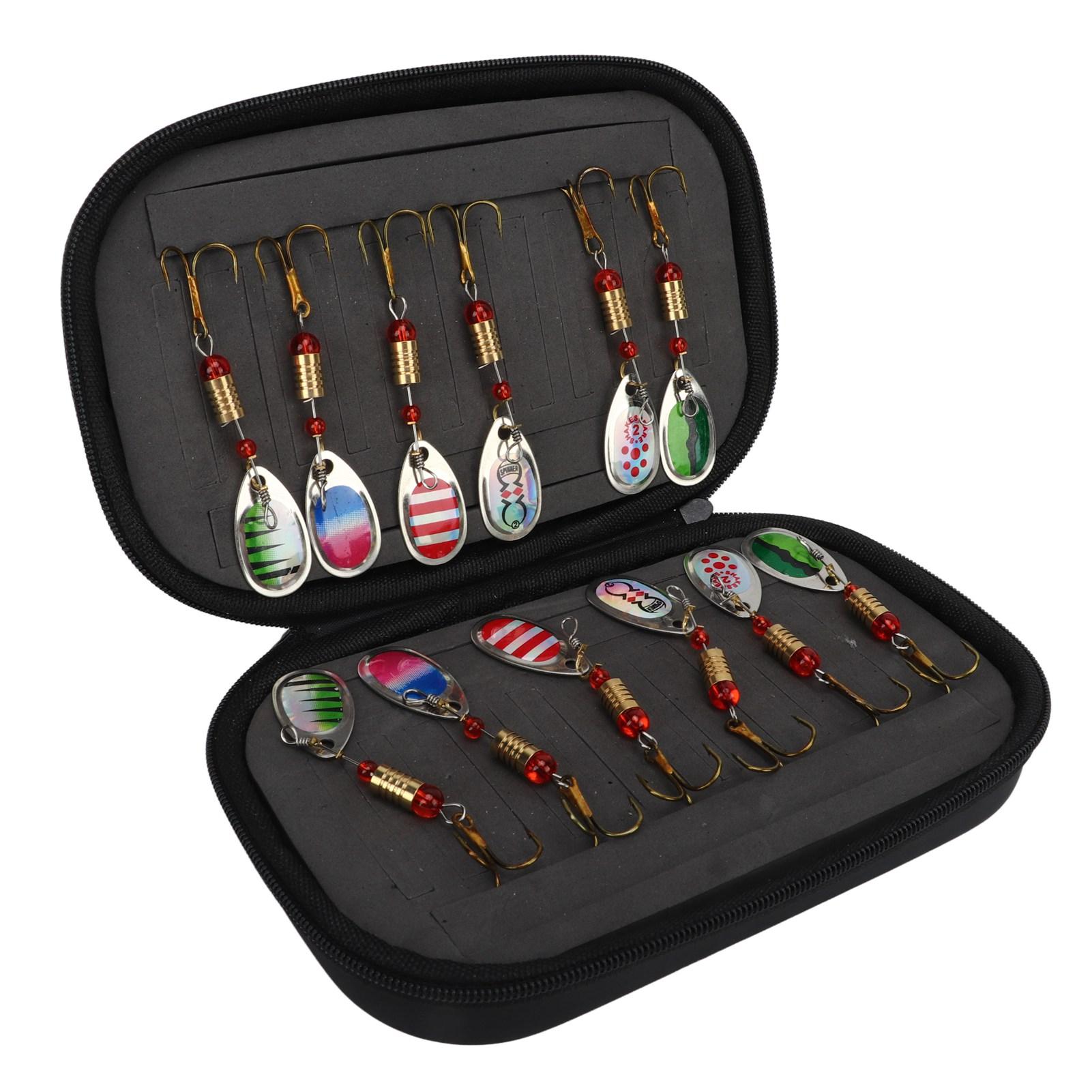 

12 шт. Блесна для форели, блестящая блестка, эффективная нержавеющая сталь, приманка для ловли окуня с сумкой для хранения