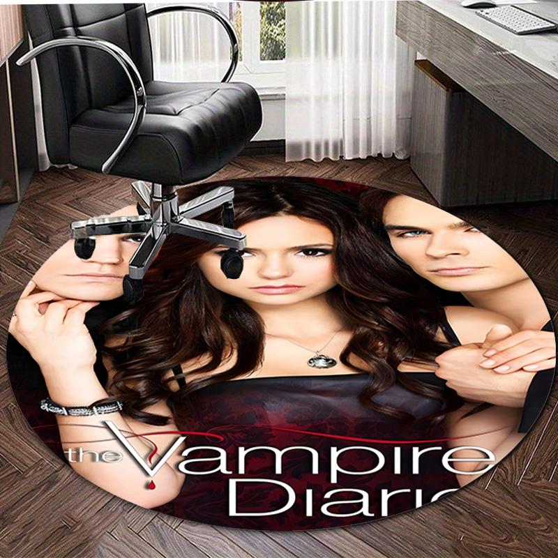 1pc The Vampire Diaries3 Design Printed Area Round Carpet for Bedroom Living Room Home Decor Rugs Mat Non Slip Mat Rug for Bedside