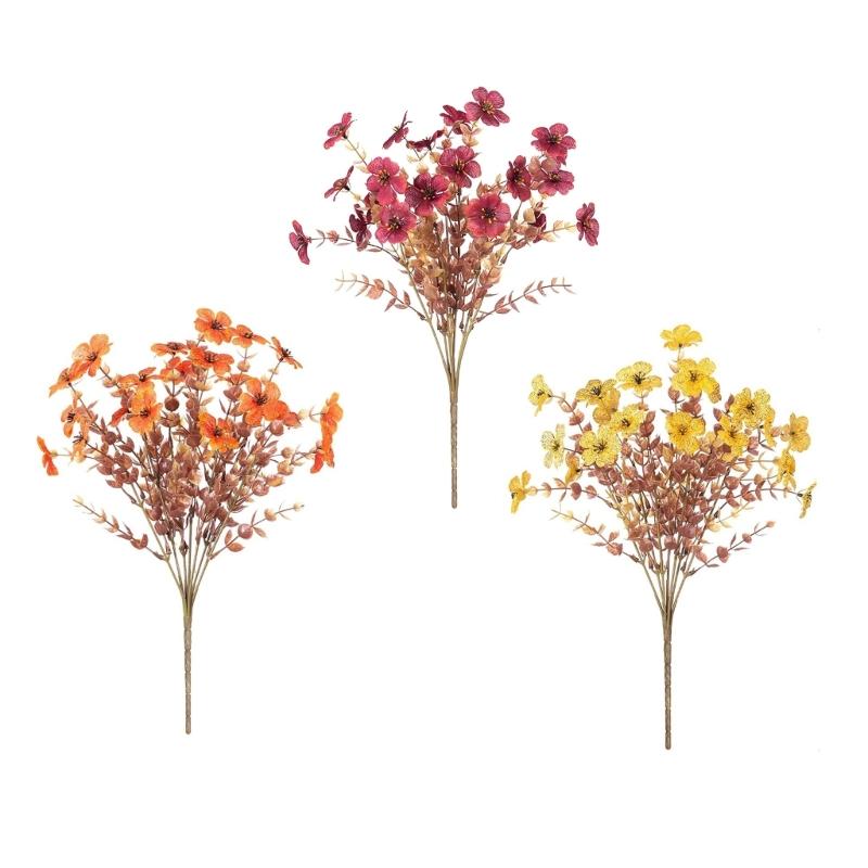 Elegant 5 Head Faux Violets Bouquets In Violets Shade Wedding Highlight Flowers For Years Round Home Or Office Decors