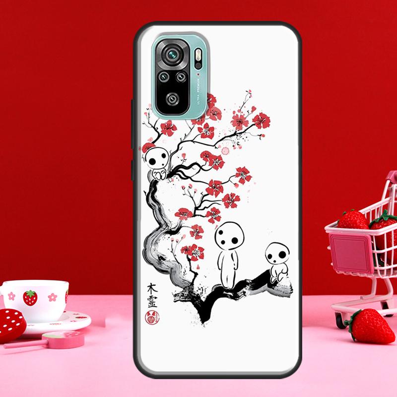 Anime Kodama Tattoo Case For Xiaomi Redmi 10 9 9A 9C 9T Back Cover For Redmi Note 11 Pro 8 9 10 Pro 9S 10S 11S