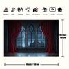 2D Gothic Room Backdrop, Halloween Lightning Storm Decor