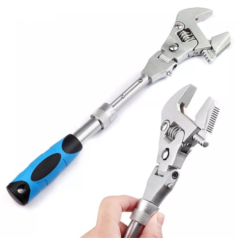5-in-1 10-inch Professional Adjustable Wrench Multifunctional Retractable Heavy-duty Folding Ratchet