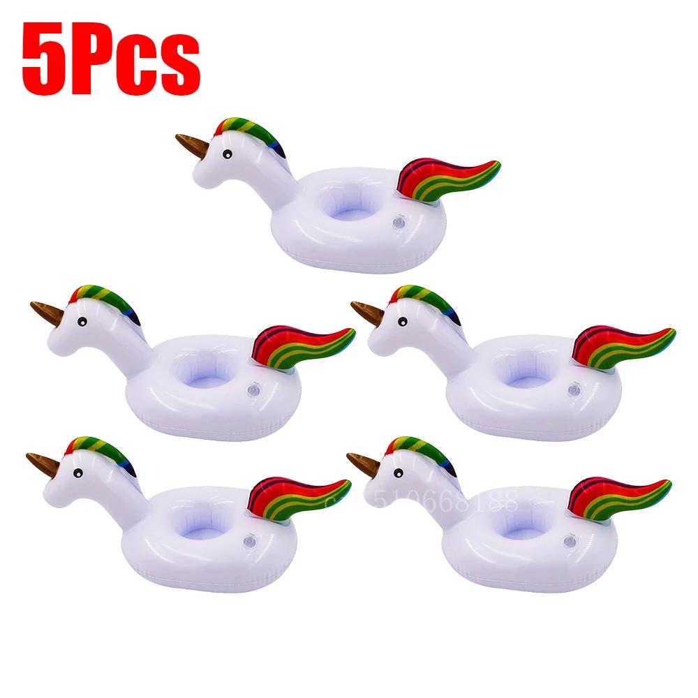 1-5 Stücke Schwimmender Becher Aufblasbarer Flamingo Getränkebecherhalter Pool Float Bar Untersetzer Schwimmhilfen Rosa Spielzeug Getränkehalter