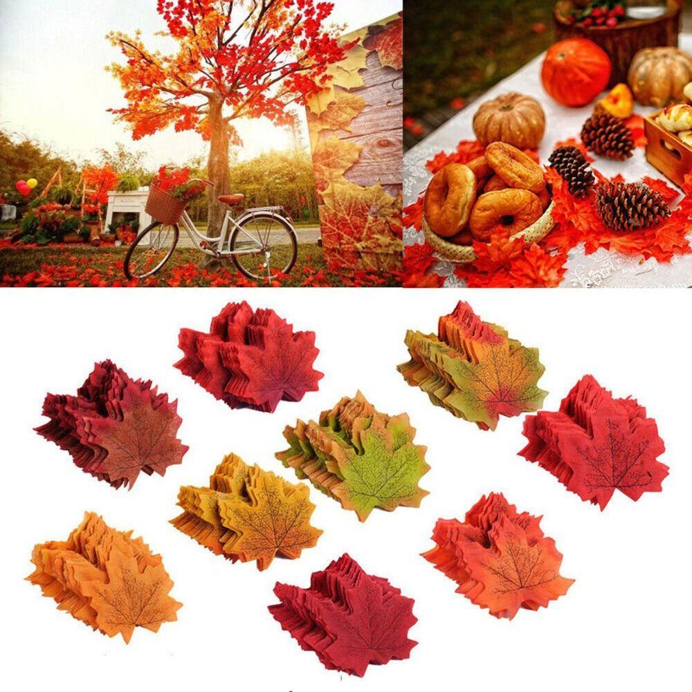 

50Pcs/Pack Maple Leaves Artificial Leaf Plants Plants Stacked Maple Leaves Thanksgiving